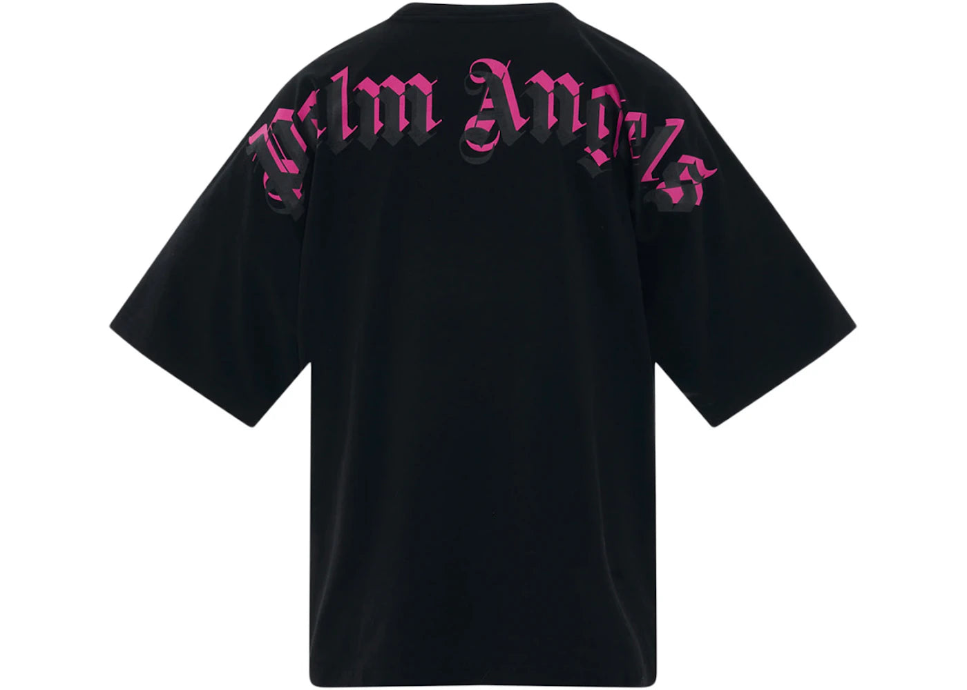 Palm Angels Doubled Logo Over Tee Black/Fuschia - vue secondaire A