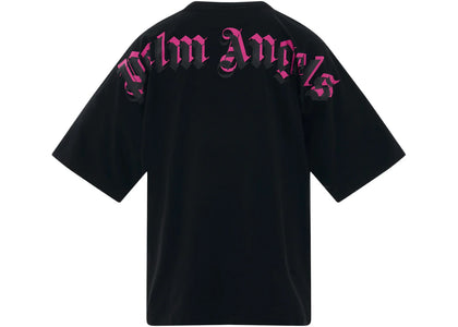 Palm Angels Doubled Logo Over Tee Black/Fuschia - product view 2