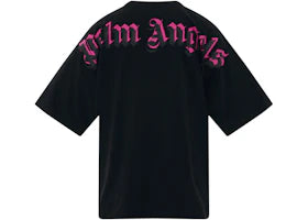Palm Angels Doubled Logo Over Tee Black/Fuschia