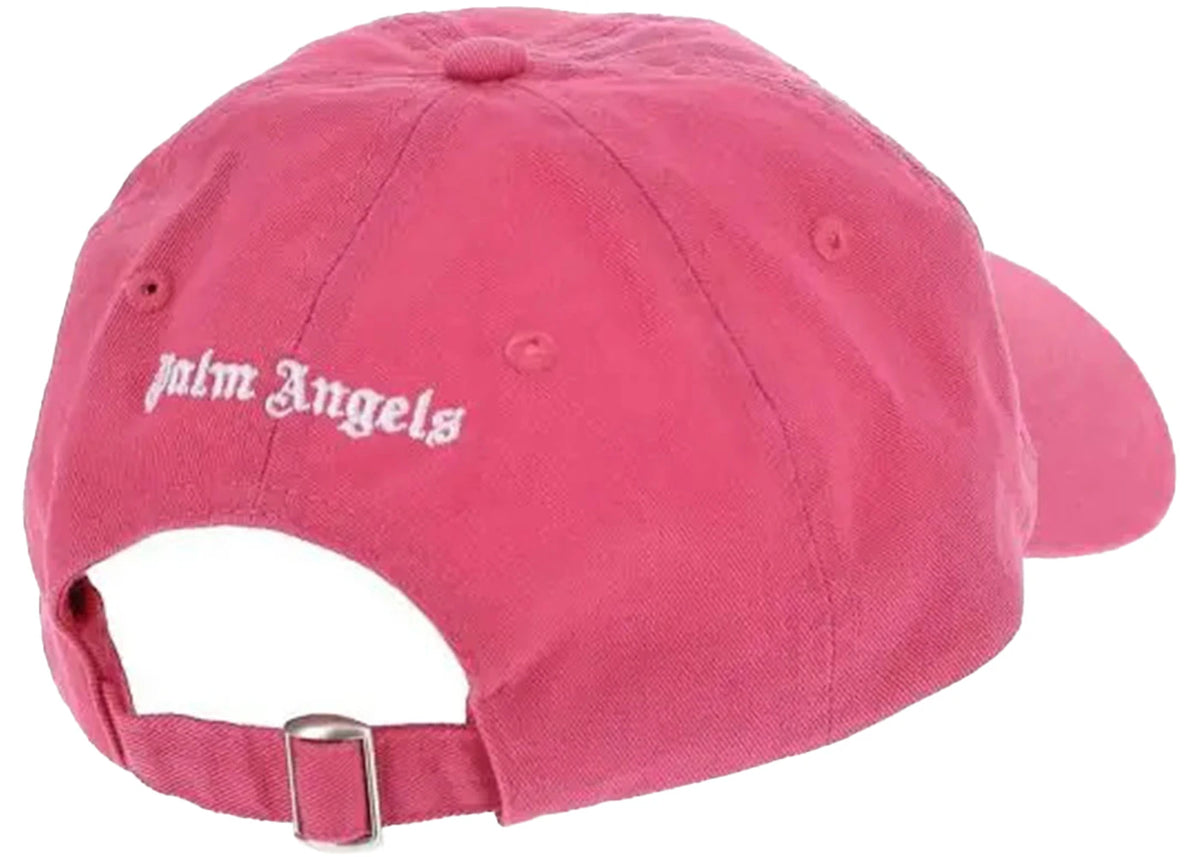 Palm Angels Embroidered Gothic Intarsia Logo Strap-Back Cap Pink/White - vue secondaire B