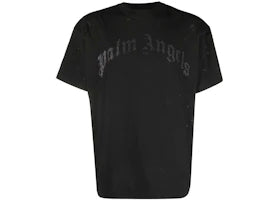Palm Angels Glittered Logo Classic Tee Black