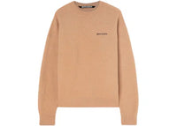 Palm Angels Logo-Embroidered Wool-Blend Jumper Camel Brown