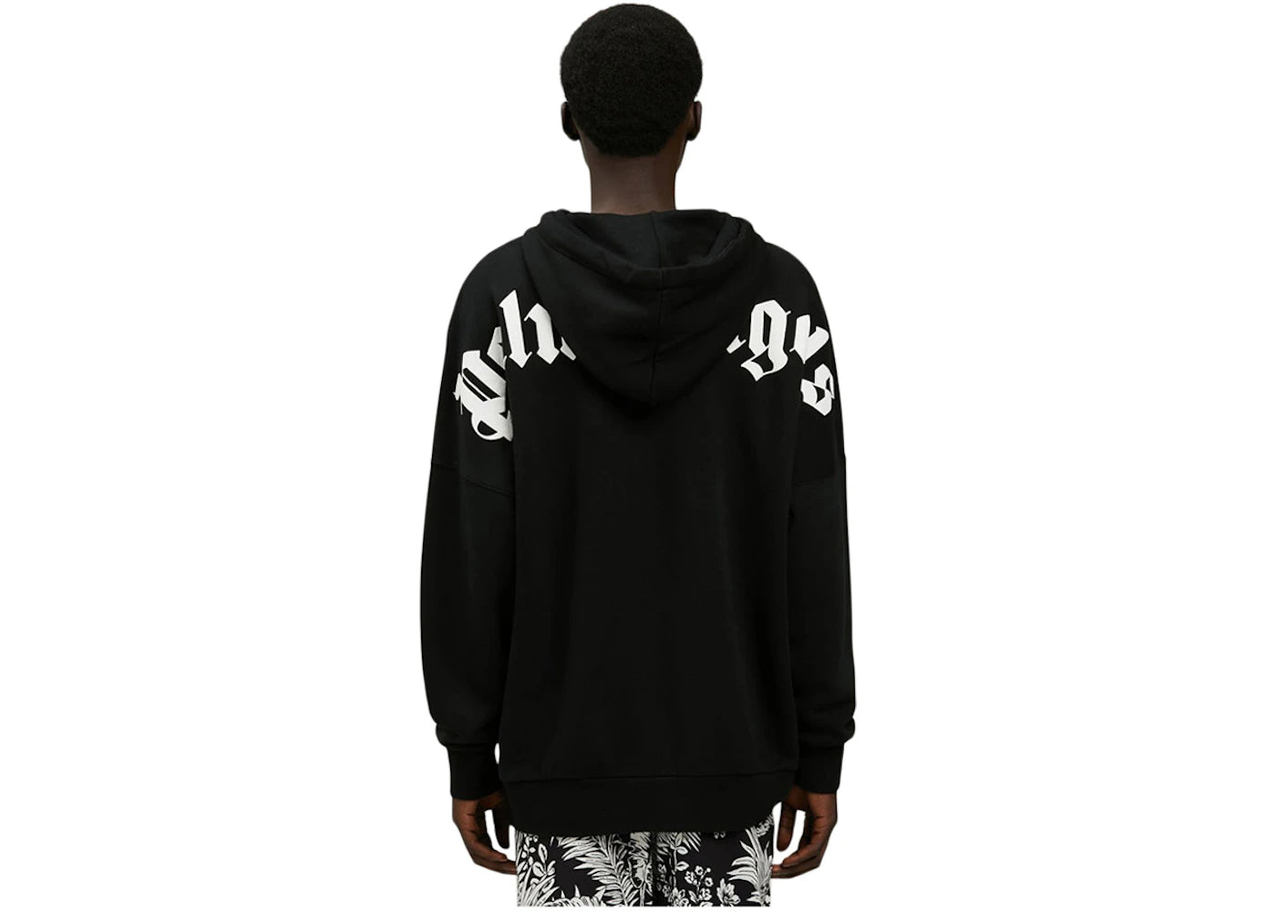 Palm Angels Logo Hoodie Black/White - vue secondaire B