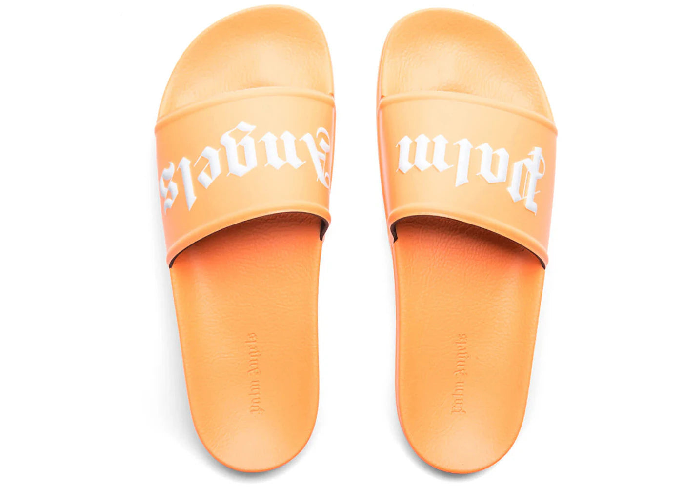 Palm Angels Logo Pool Slides Orange White - vue secondaire B