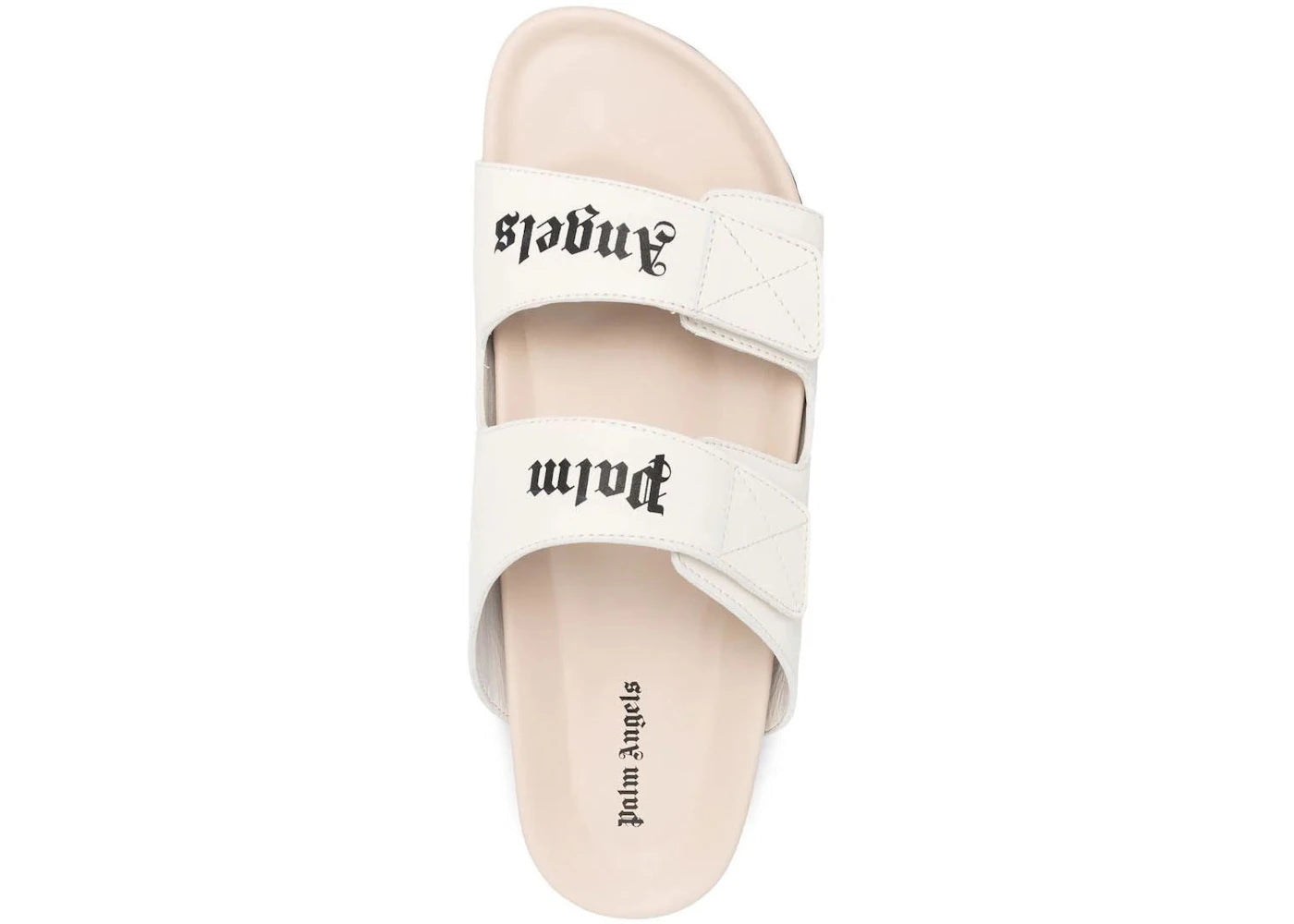Palm Angels Logo Print Sandals Off White Leather - vue secondaire B