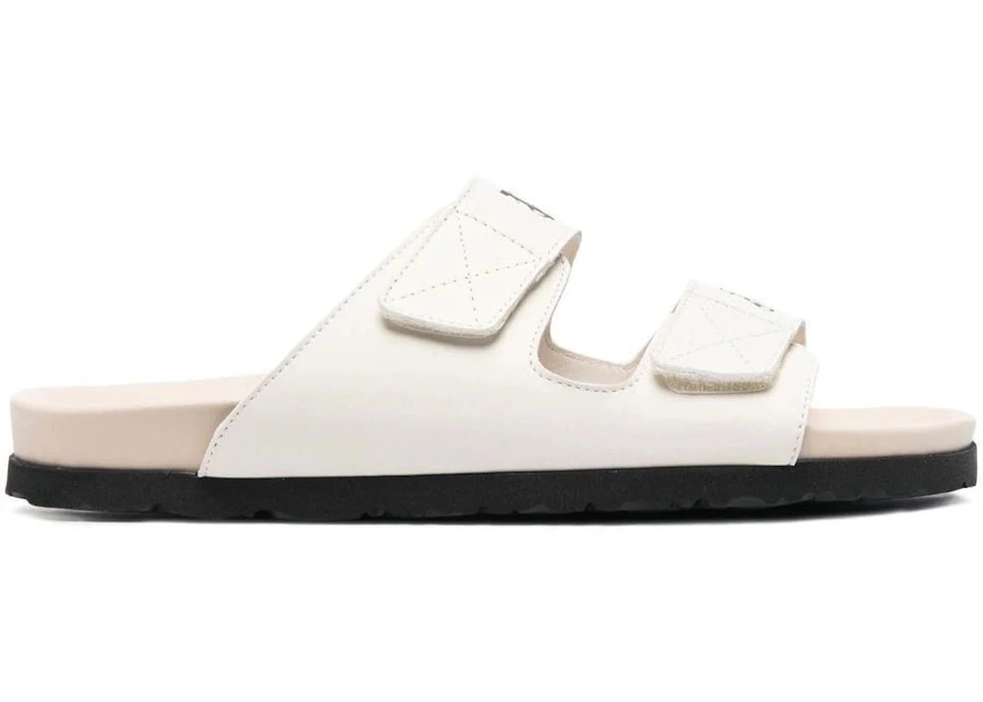 Palm Angels Logo Print Sandals Off White Leather - vue secondaire A