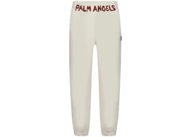 Palm Angels Logo-Printed Elasticated Waist Track Pants White/Red