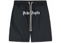 Palm Angels Logo Swim Shorts Black/White