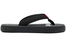 Palm Angels Logo Tag Flip Flops Black - vue 360