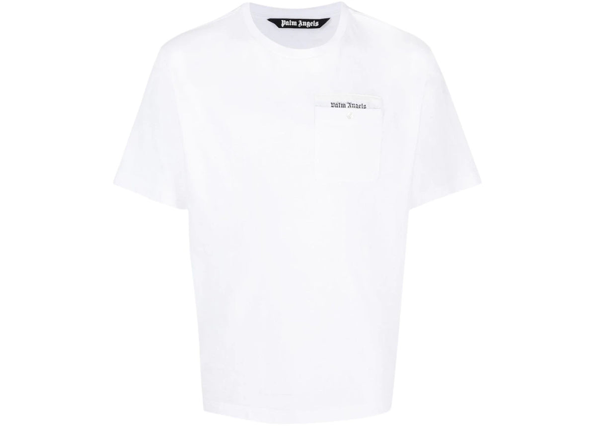 Palm Angels Logo-Tape Cotton T-shirt White - vue secondaire A