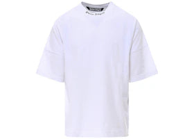 Palm Angels Mock Neck Logo Oversized T-Shirt White/Black SS22