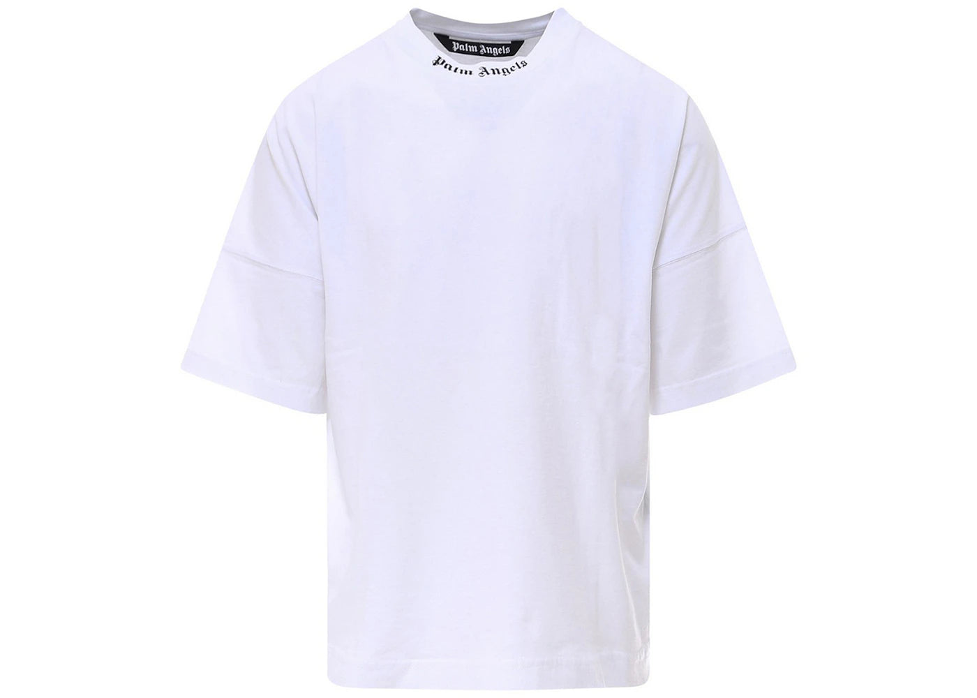 Palm Angels Mock Neck Logo Oversized T-Shirt White/Black SS22 - vue secondaire A