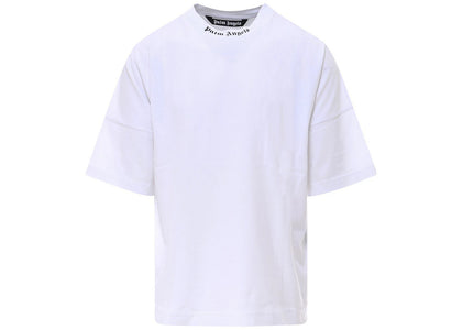 Palm Angels Mock Neck Logo Oversized T-Shirt White/Black SS22 - apparel view 2