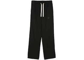 Palm Angels Monogram-Embroidered Straight Trousers Black