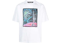 Palm Angels Oil On Canvas Cotton T-shirt White