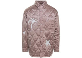 Palm Angels Life Is A Palm Quilted Overshirt Beige