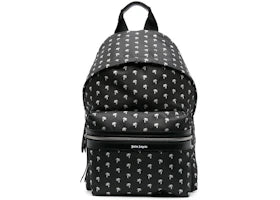Palm Angels Palm Logo Allover Print Backpack Mini Black/White - vue 360