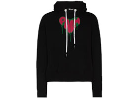 Palm Angels Palm Spray Heart Hoodie Black Red Green - vue 360