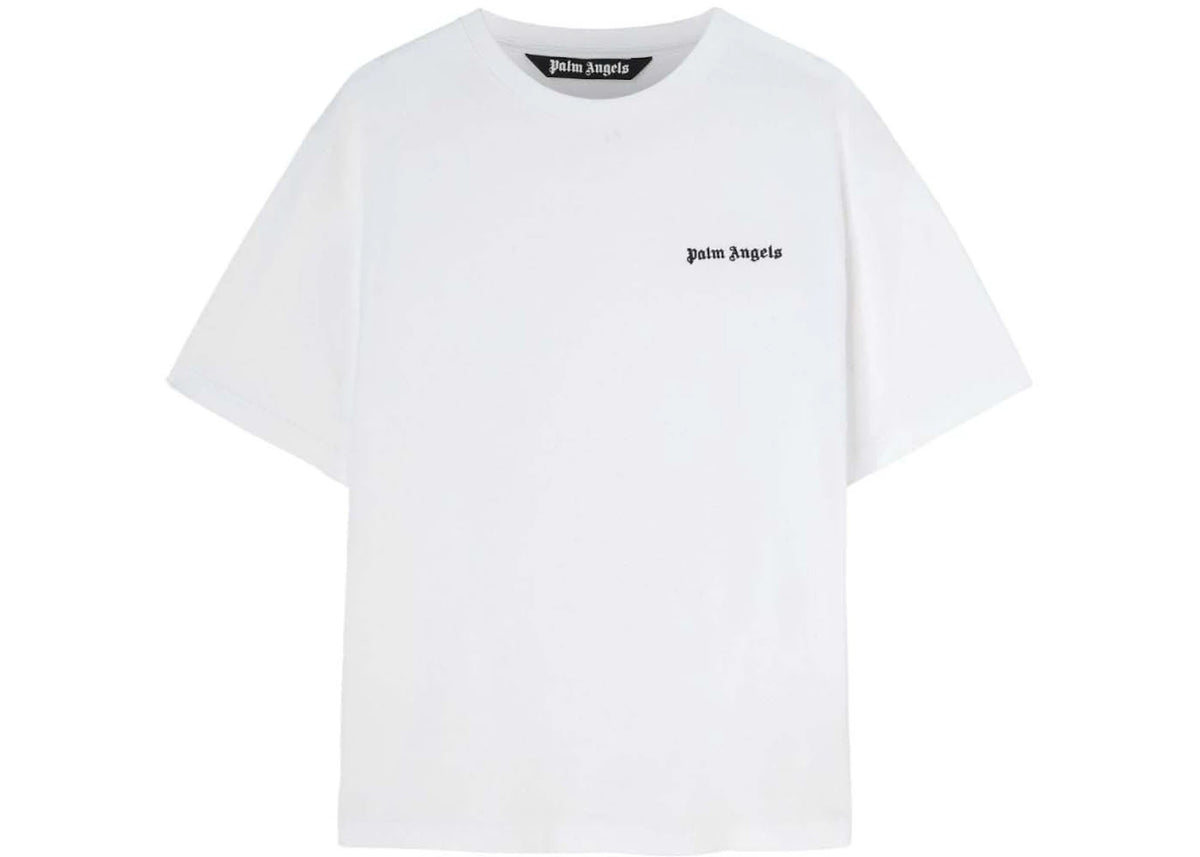 Palm Angels Print Logo T-Shirt White/Black - vue 360