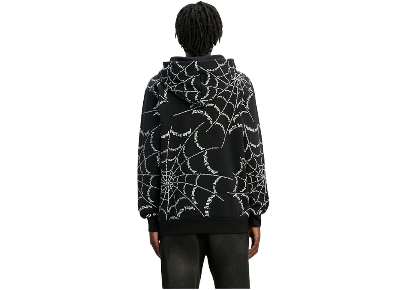 Palm Angels Spider Web Hoodie Schwarz/Cremeweiß