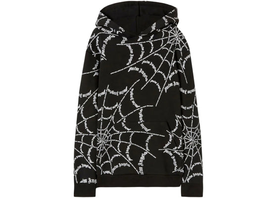 Palm Angels Spider Web Hoodie Black/Off White sneakers - authentic Palm Angels shoes