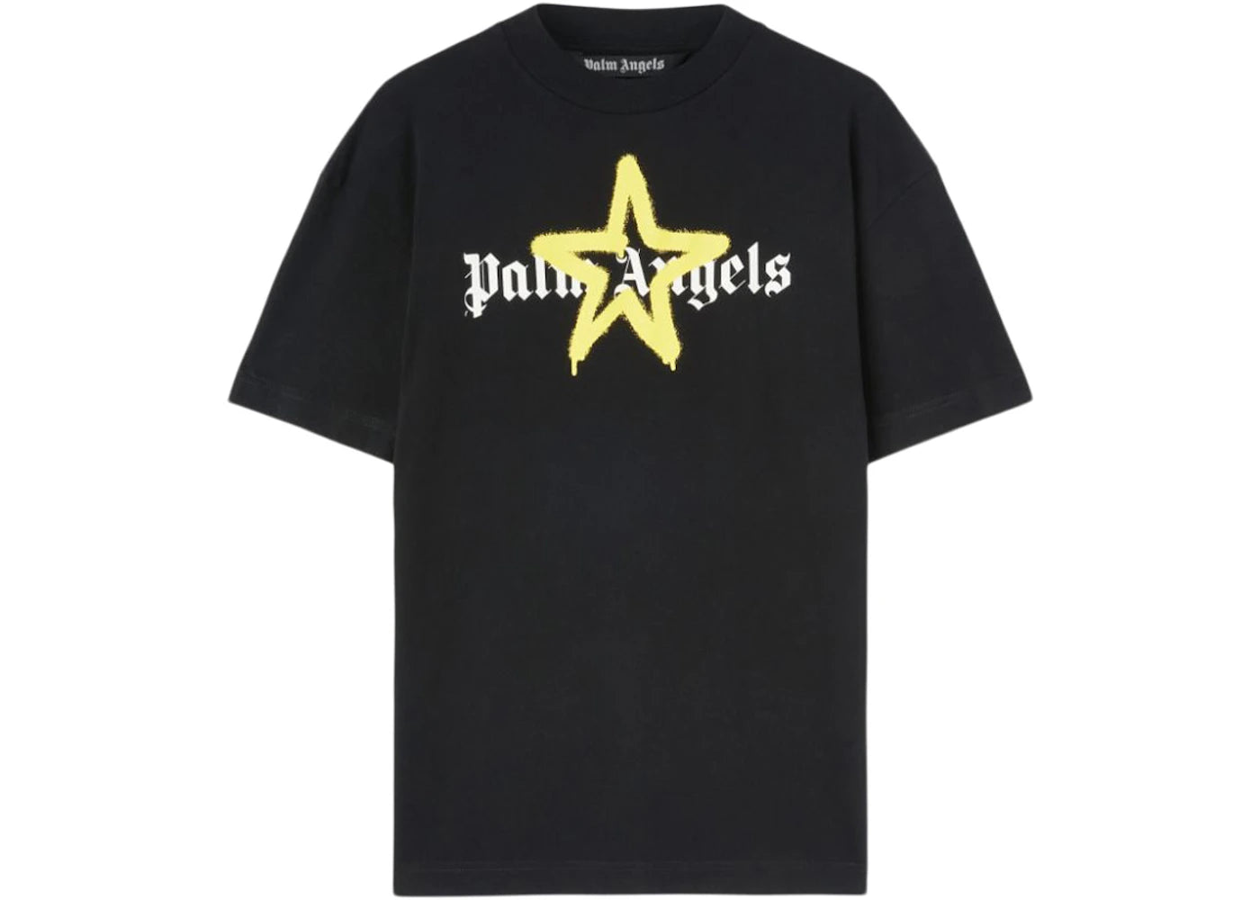 Palm Angels Star Sprayed T-Shirt Black/Yellow sneakers - authentic Palm Angels shoes