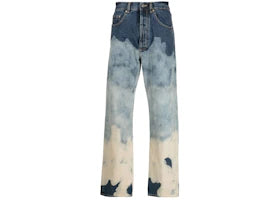 Palm Angels Tie-Dye Straight Fit Jeans Blue/White - vue 360