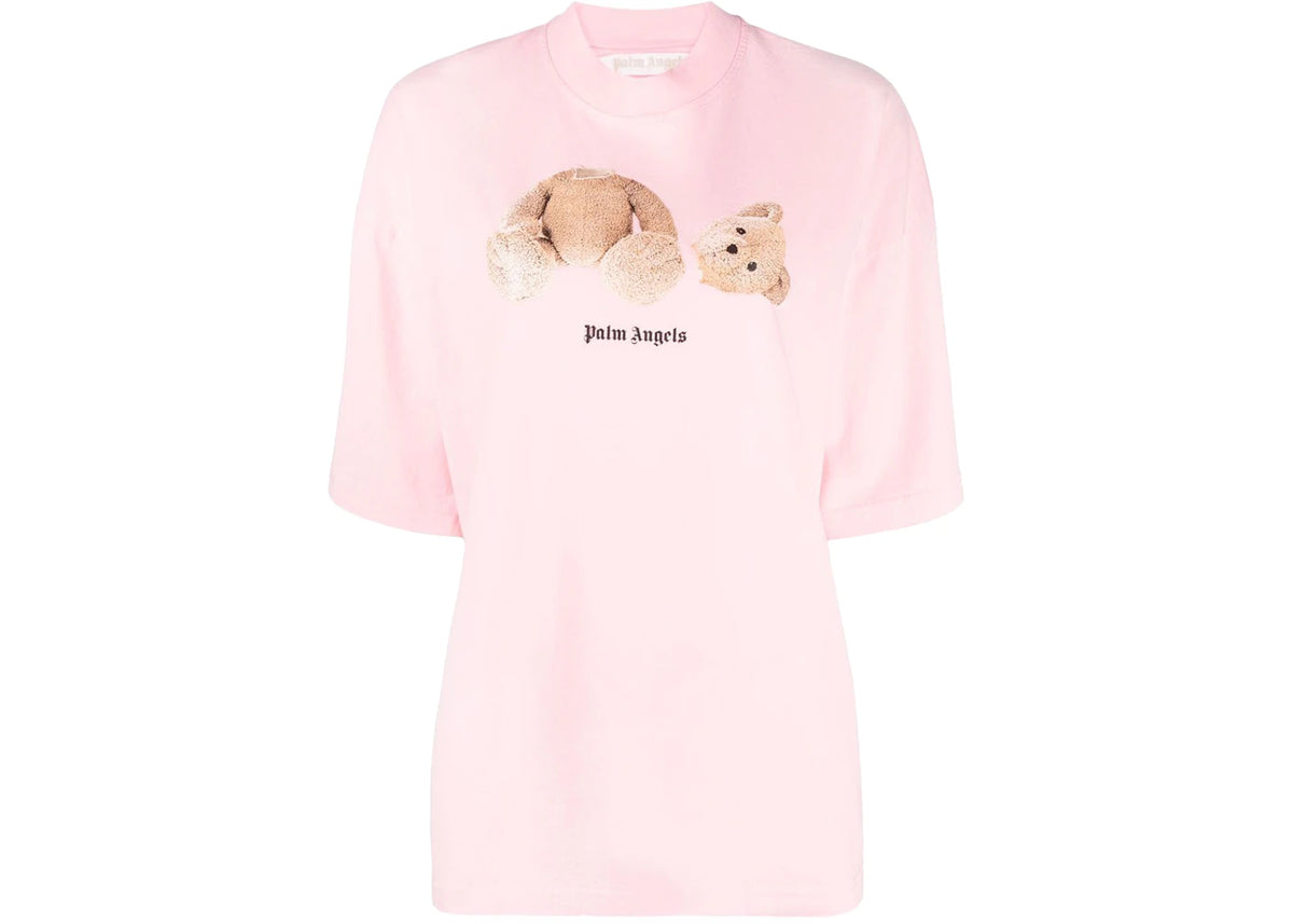 Palm Angels Womens Bear Loose T-Shirt Almond Blossom/Brown - vue secondaire A