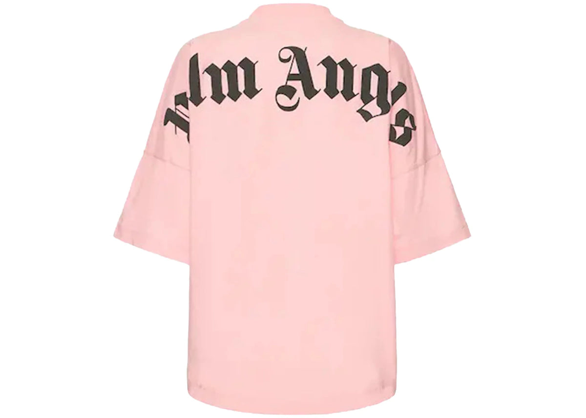 Palm Angels Women's Gothic Logo Oversized T-Shirt Pink/Black - vue secondaire B