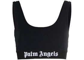 Palm Angels Womens Logo Bra Black/White