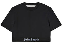 Palm Angels Women's Logo Tape Cropped T-Shirt Black/White