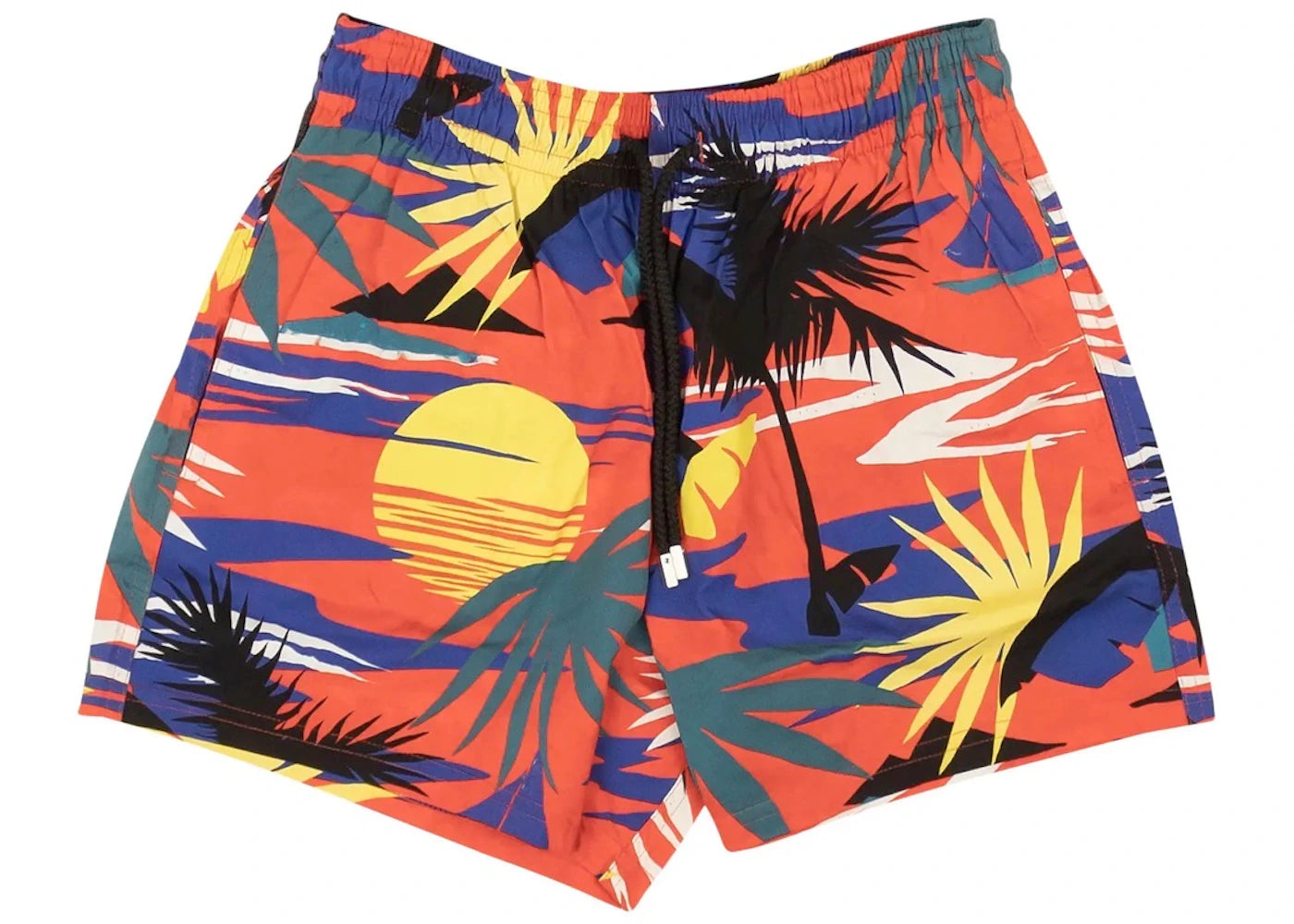 Palm Angels x Vilebrequin Hawaiian Swim Shorts Red/Yellow - vue secondaire A