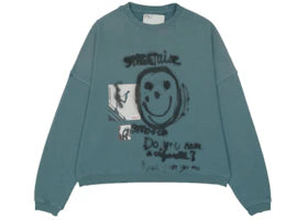 Paly Hollywood Streetwise Airbrush Crewneck Hoodie Teal - vue 360