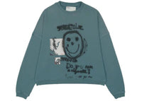 Paly Hollywood Streetwise Airbrush Crewneck Hoodie Teal