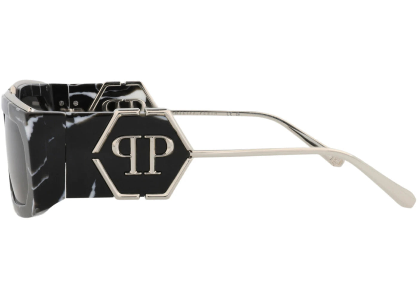 Philipp Plein Square-Frame Metal Sunglasses Black Black Smoke (SPP119M-58-0Z21) - vue secondaire B