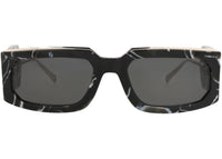 Philipp Plein Square-Frame Metal Sunglasses Black Black Smoke (SPP119M-58-0Z21)