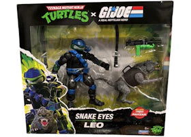 Playmates TMNT G.I. Joe Snake Eyes Leonardo x Timber Leo SDCC 2026 Action Figure Set - vue 360