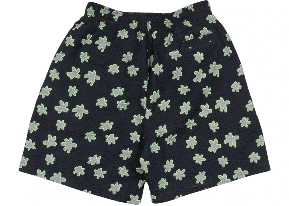 Pleasures Floral Seersucker Shorts Black - vue secondaire A