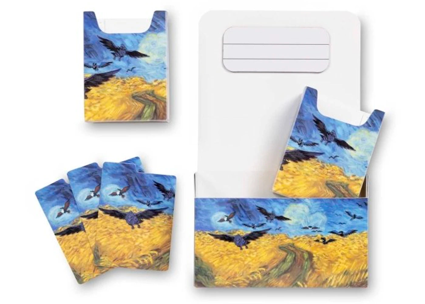 Pokemon Center x Van Gogh Museum: Corviknight Inspired by Wheatfield with Crows Double Deck Box - vue secondaire A