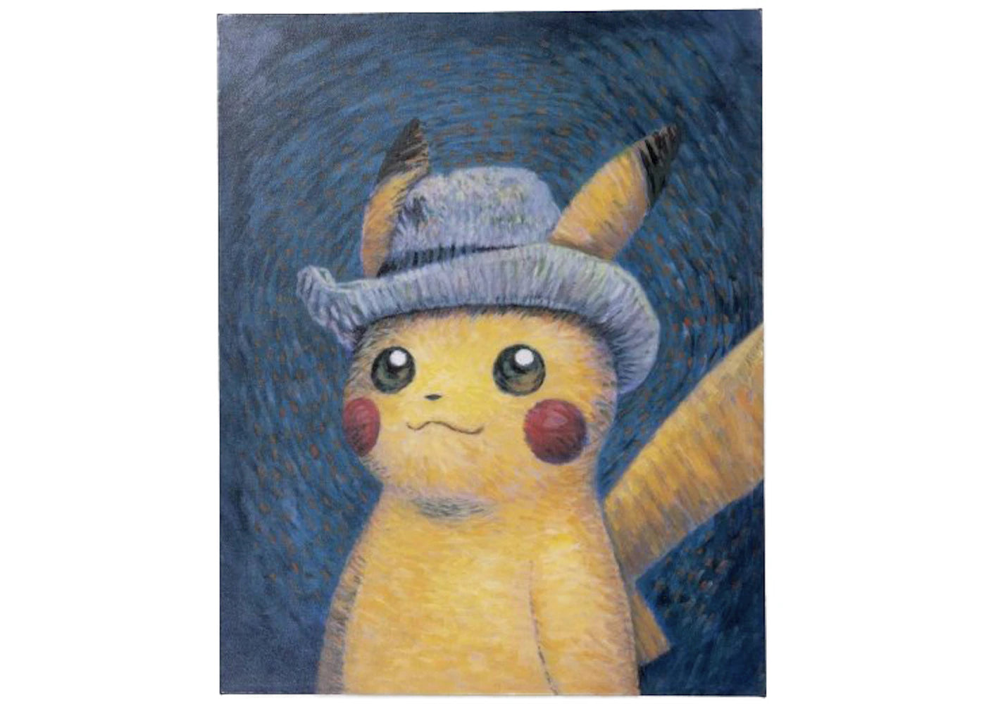 Pokemon Center x Van Gogh Museum: Pikachu Inspired by Self-Portrait with Grey Felt Hat Canvas Wall Art - vue 360