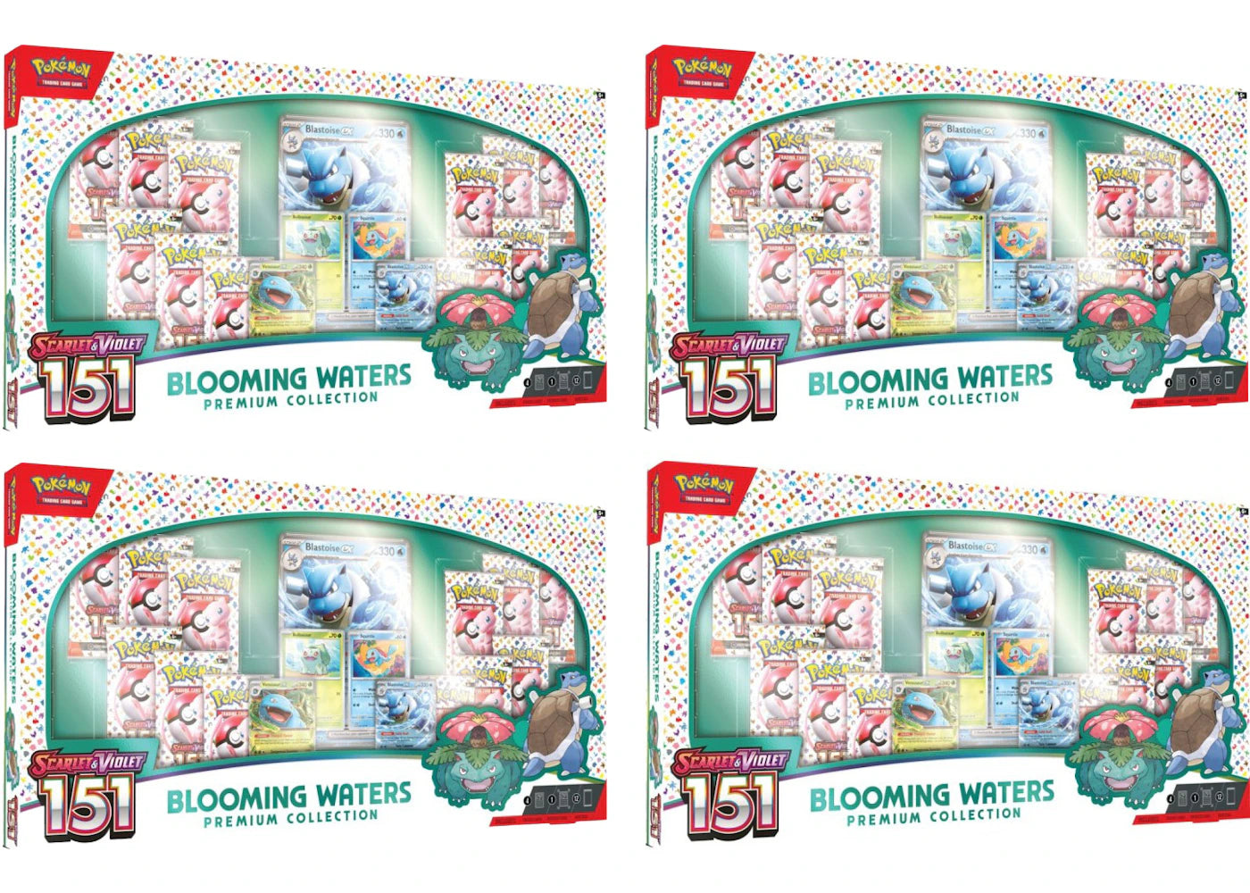 Pokémon Scarlet & Violet 151 Blooming Waters Premium Collection Box 4x Lot - vue 360