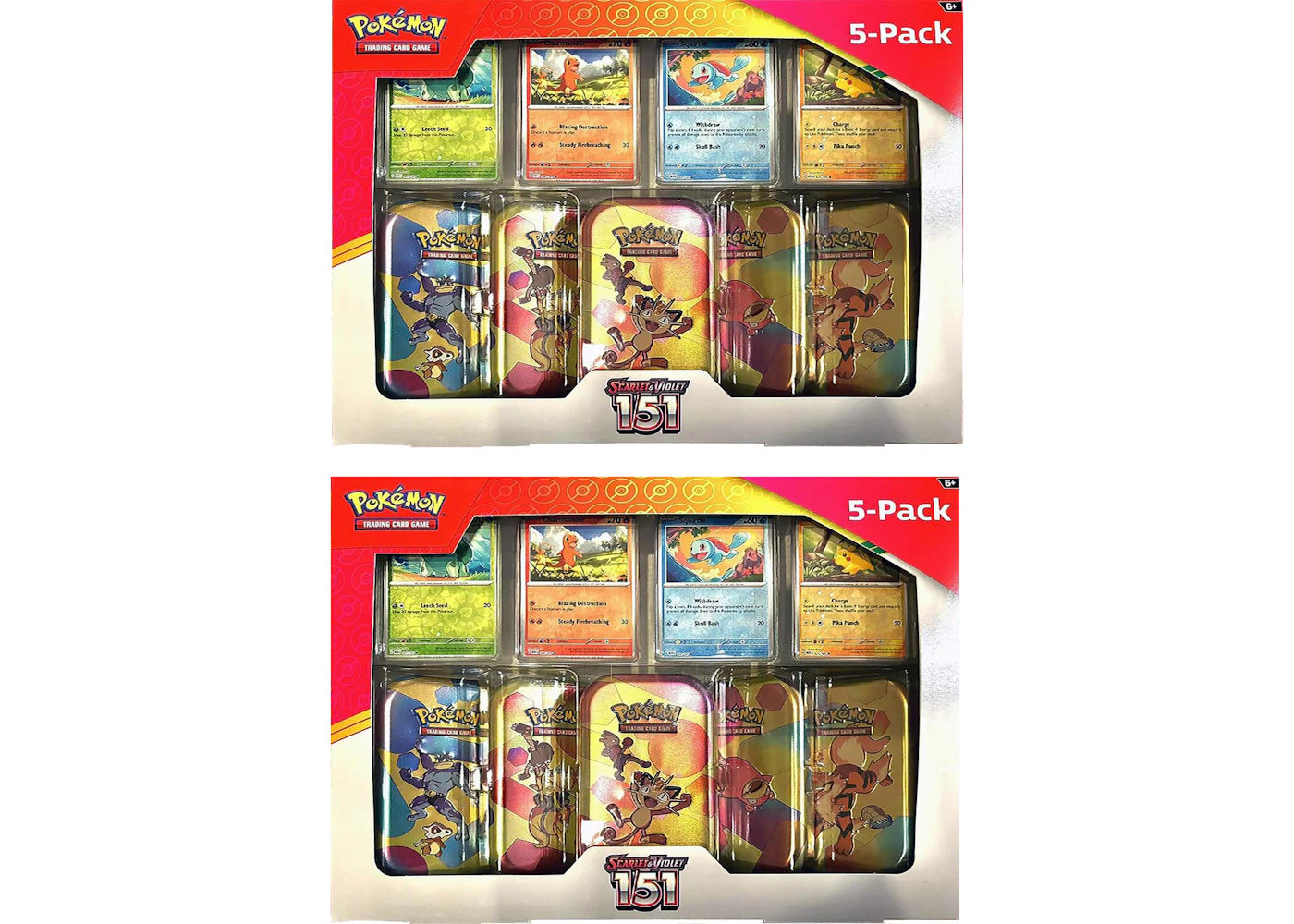Pokémon Scarlet & Violet 151 Costco 5 Mini Tin Bundle 2x Lot (Tin Art May Vary) - vue 360