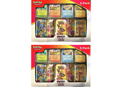 Pokémon Scarlet & Violet 151 Costco 5 Mini Tin Bundle 2x Lot (Tin Art Mary Vary) - authentic Pokemon product