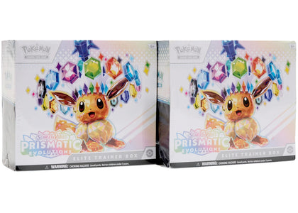 Pokémon Scarlet & Violet Prismatic Evolutions Elite Trainer Box 2x Lot - authentic Pokemon sneakers