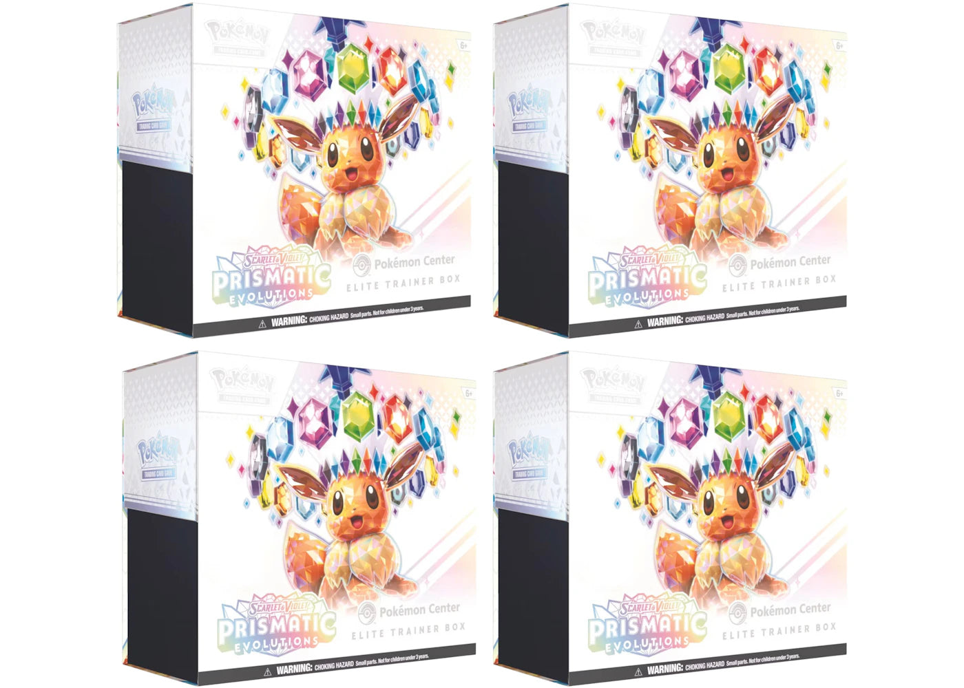 Pokémon Scarlet & Violet Prismatic Evolutions Pokemon Center Elite Trainer Box 4x Lot - vue secondaire A