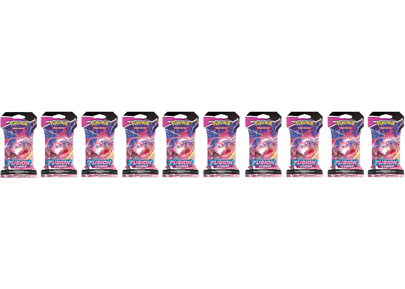 Pokémon Sword & Shield Fusion Strike Sleeved Booster Pack 10x Lot - vue 360