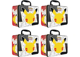 Pokémon TCG 25th Anniversary Celebrations Collector Chest Tin 4x Lot - vue 360
