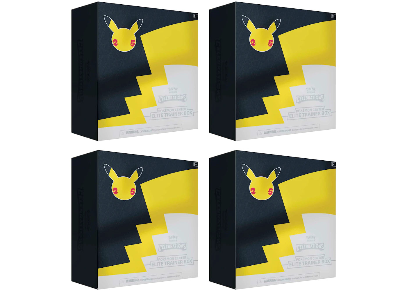 Pokémon TCG 25th Anniversary Celebrations Pokémon Center Exclusive Elite Trainer Box 4x Lot - vue 360