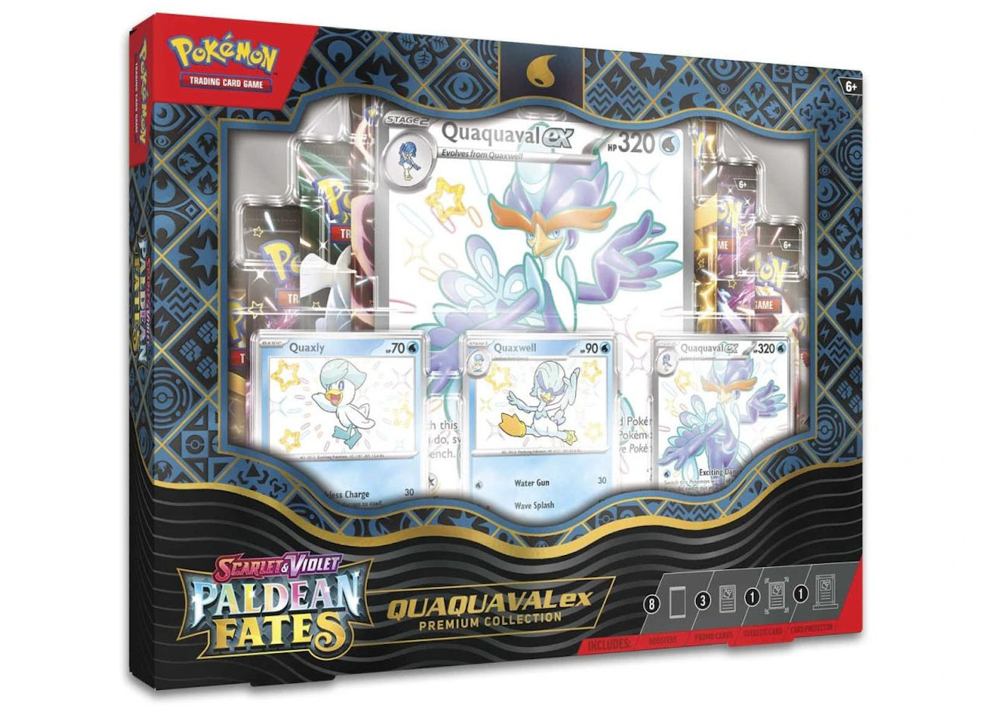 Pokémon TCG Scarlet & Violet Paldean Fates Quaquaval ex Premium Collection - vue 360
