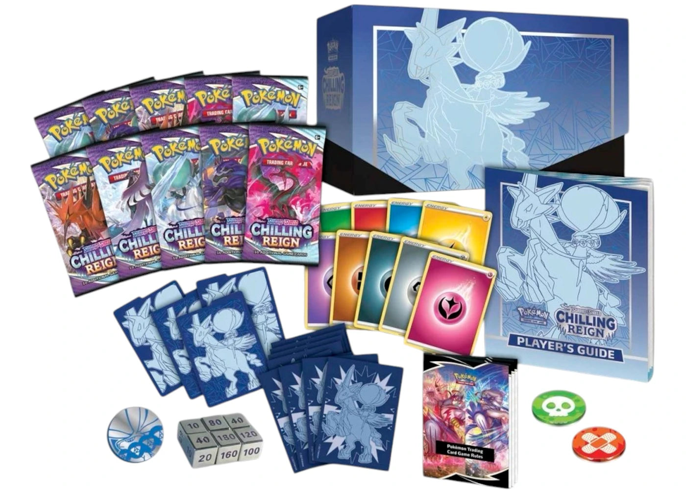 Pokémon TCG Sword & Shield Chilling Reign (Pokémon Center Exclusive) Elite Trainer Box Ice Rider Calyrex/Shadow Rider Calyrex 2x Bundle - vue secondaire A